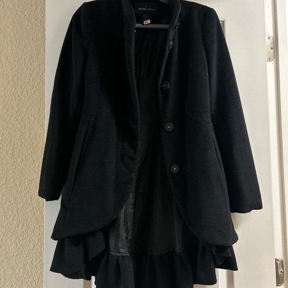 Moda international Wool Black Women's Coat - Picture 3 of 5